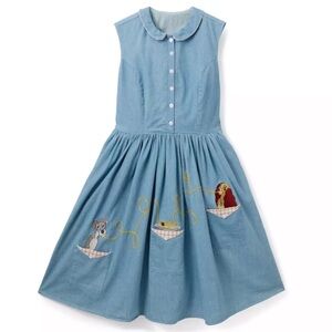 Disney Parks Lady and the Tramp denim dress women size Small